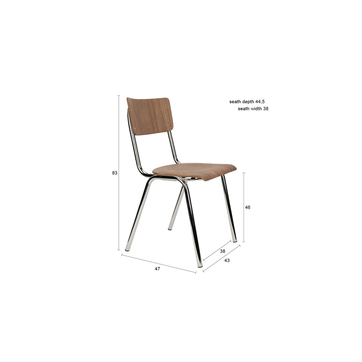 Lot de 4 Chaises Back to School Chrome
